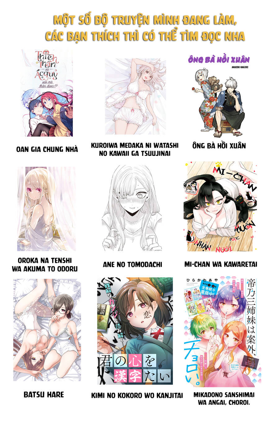 Ba Chị Em Nhà Mikadono Dễ Đối Phó Thật Đấy Chap 61 - Next Chap 62