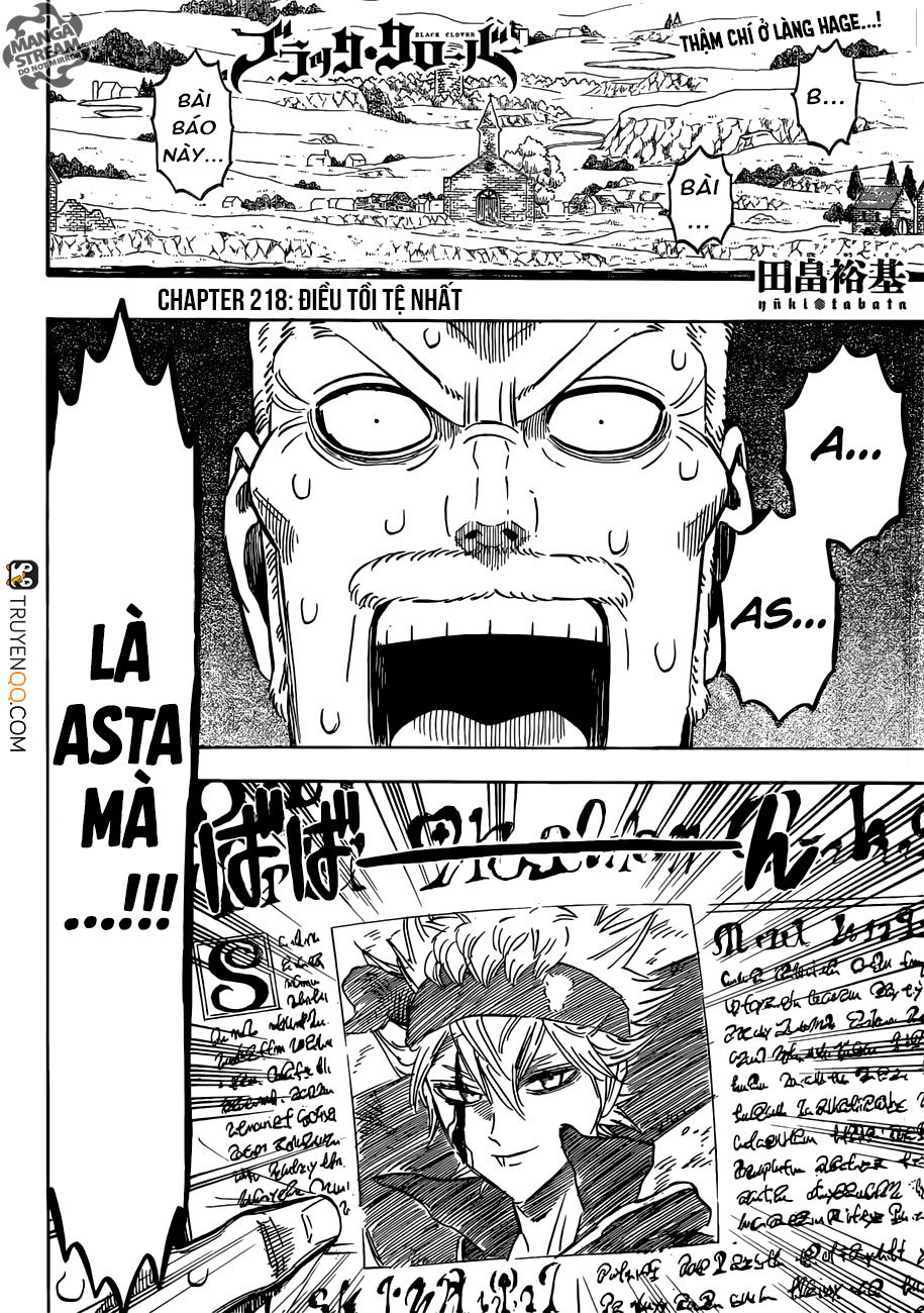 Black Clover - Thế Giới Phép Thuật Chap 218 - Next Chap 219