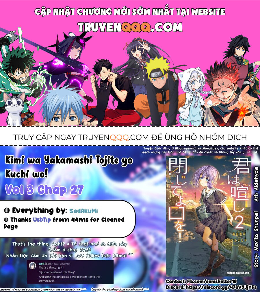 Cậu Ồn Ào Quá, Im Lặng Giùm Tớ Đi! Chap 27 - Next Chap 28