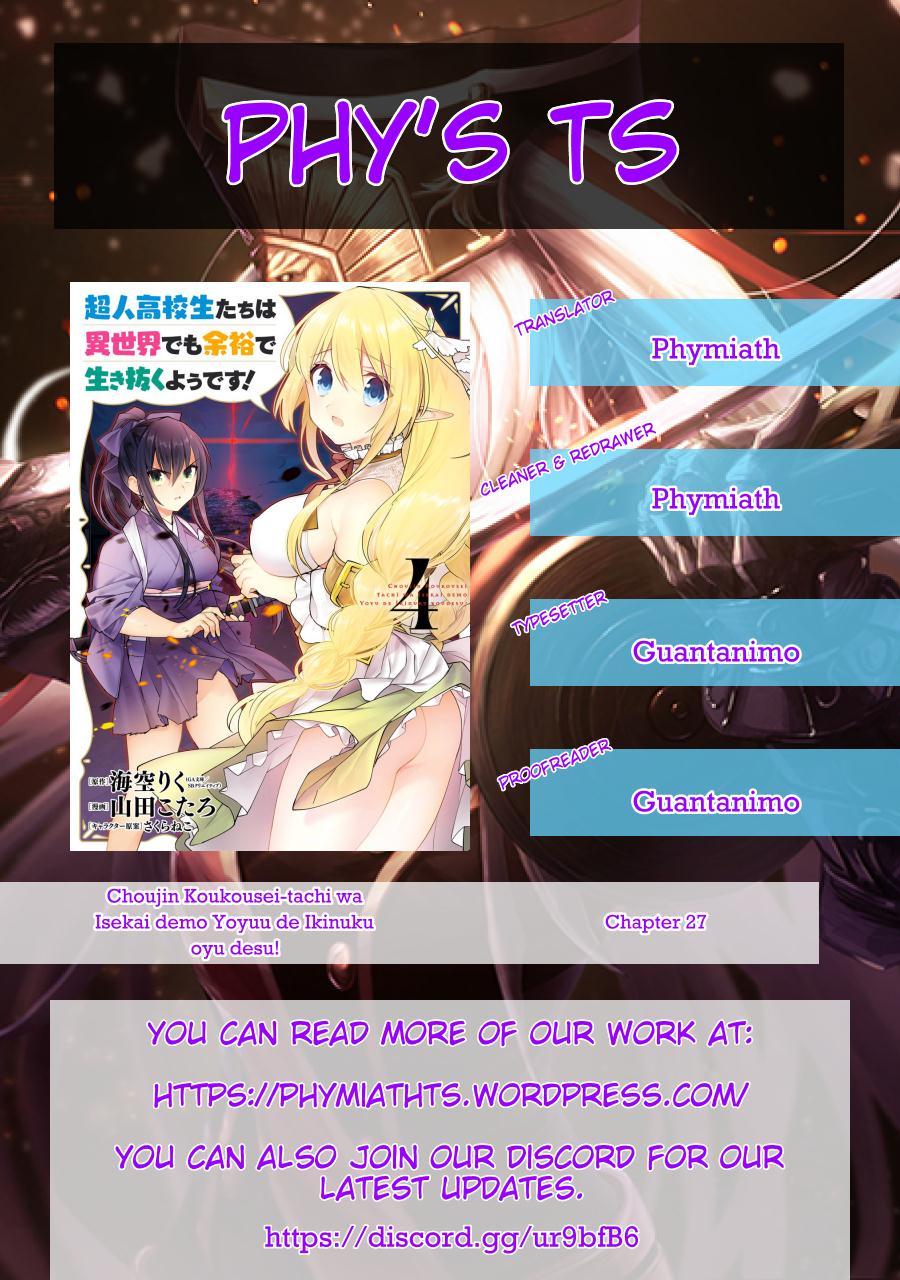 Choujin Koukousei-Tachi Wa Isekai Demo Yoyuu De Ikinuku You Desu Chap 27 - Next Chap 28