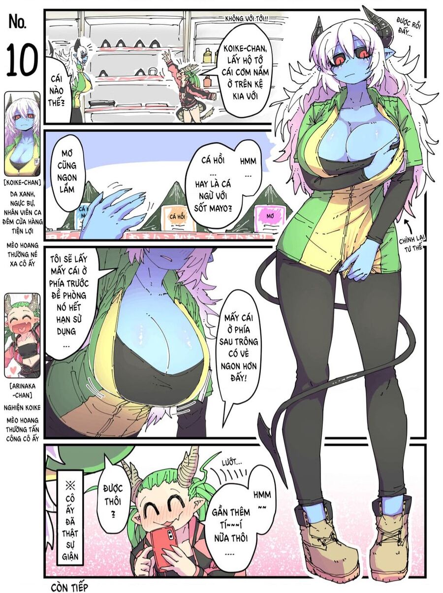 Cô Nàng Nhân Viên Da Xanh Ở Cửa Hàng Tiện Lợi Và Bạn Của Cô Ấy Chap 10 - Next Chap 11