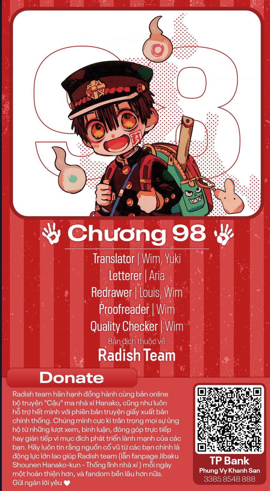Hanako-Kun Nhà Xí Chap 98 - Next Chap 99