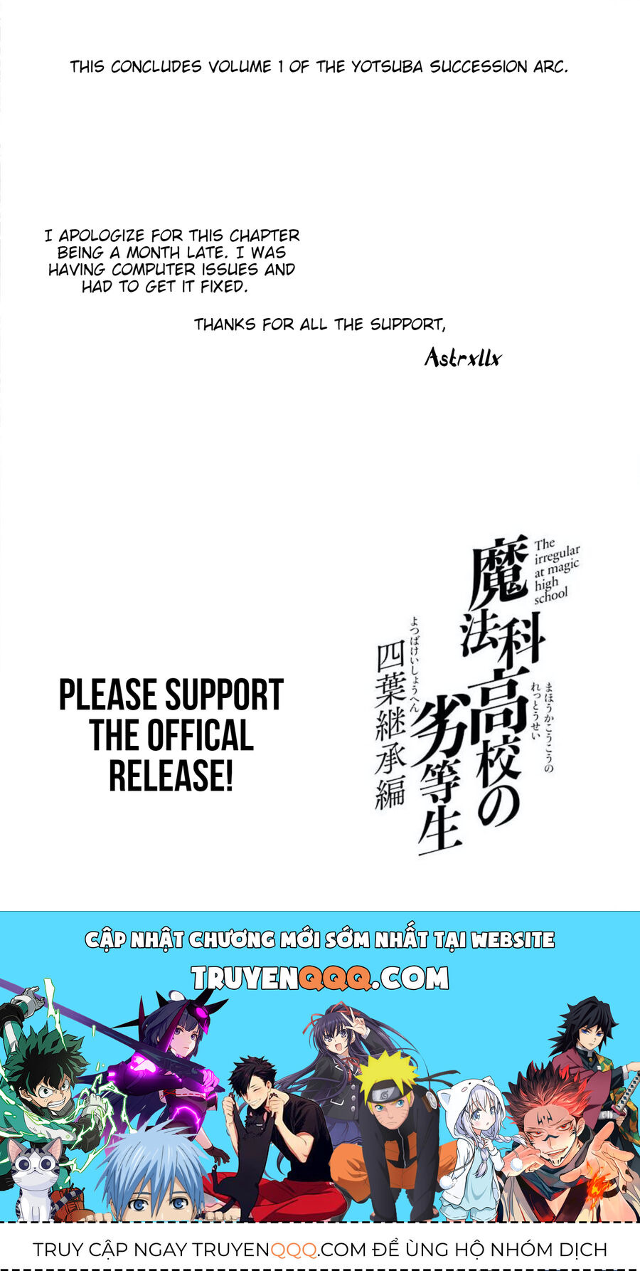 Kẻ Dị Biệt Tại Trường Trung Học Phép Thuật: Người Kế Vị Yotsuba Chap 7 - Next Chap 8