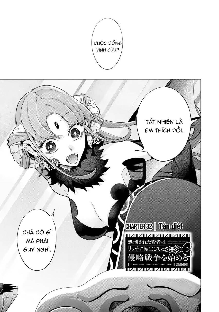 Shokei Sareta Kenja Wa Lich Ni Tensei Shite Shinryaku Sensou Wo Hajimaru Chap 32 - Next Chap 33