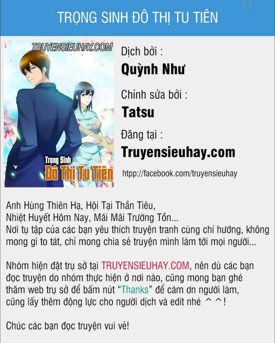 Trọng Sinh Đô Thị Tu Tiên Chap 313 - Next Chap 314