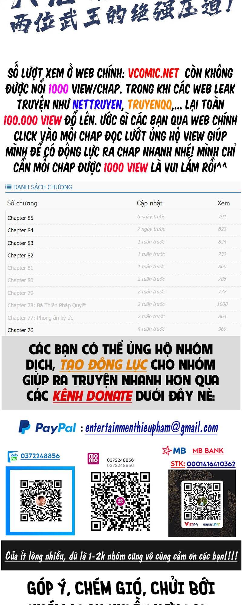 Vạn Cổ Chí Tôn Chap 100 - Next Chap 101