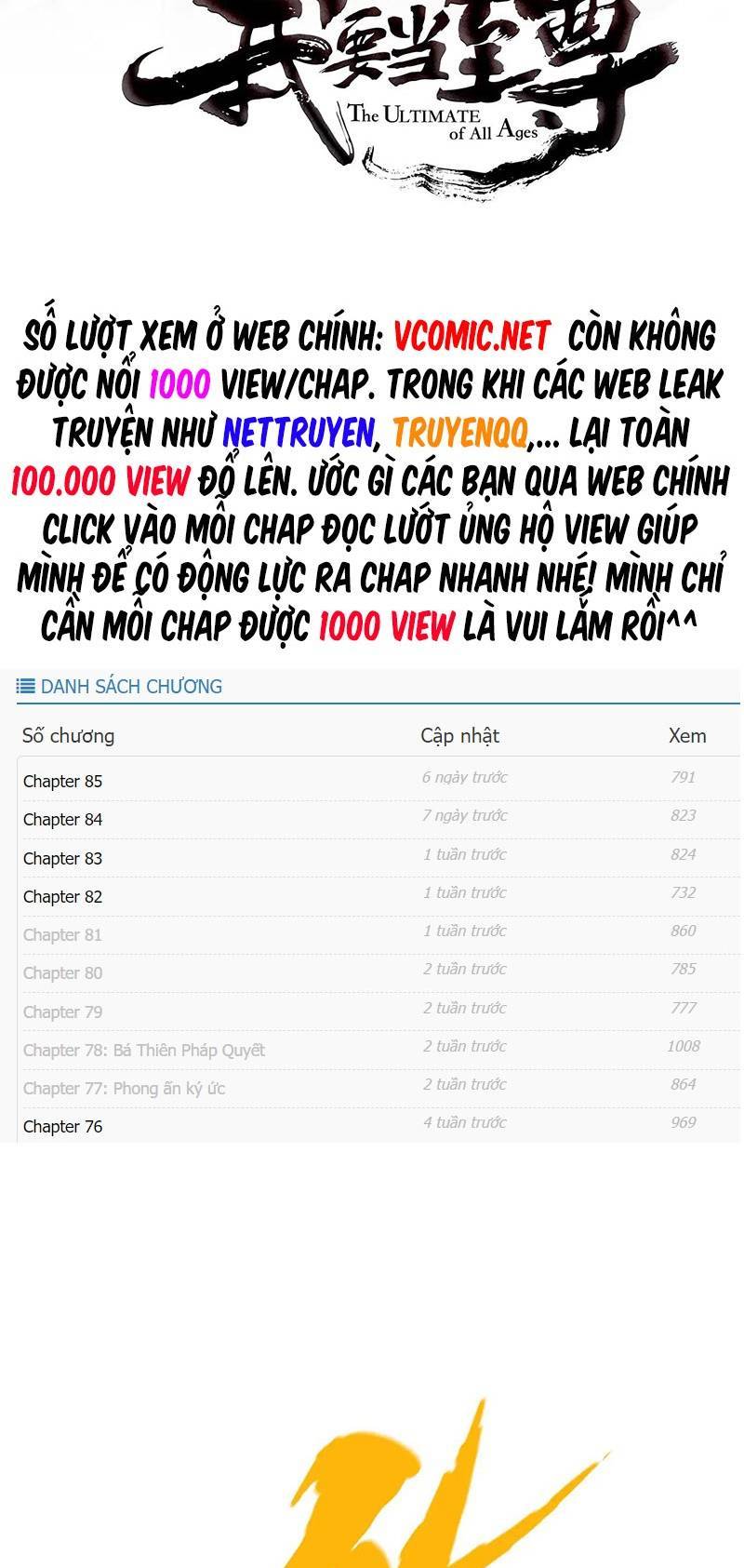 Vạn Cổ Chí Tôn Chap 143 - Next Chap 144