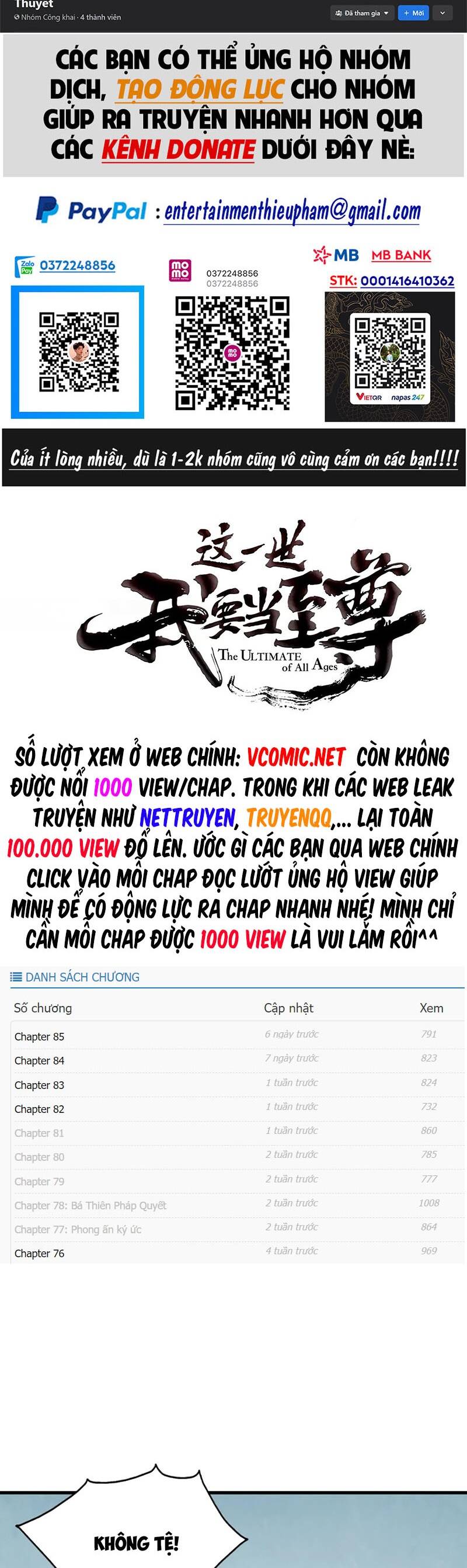Vạn Cổ Chí Tôn Chap 167 - Next Chap 168